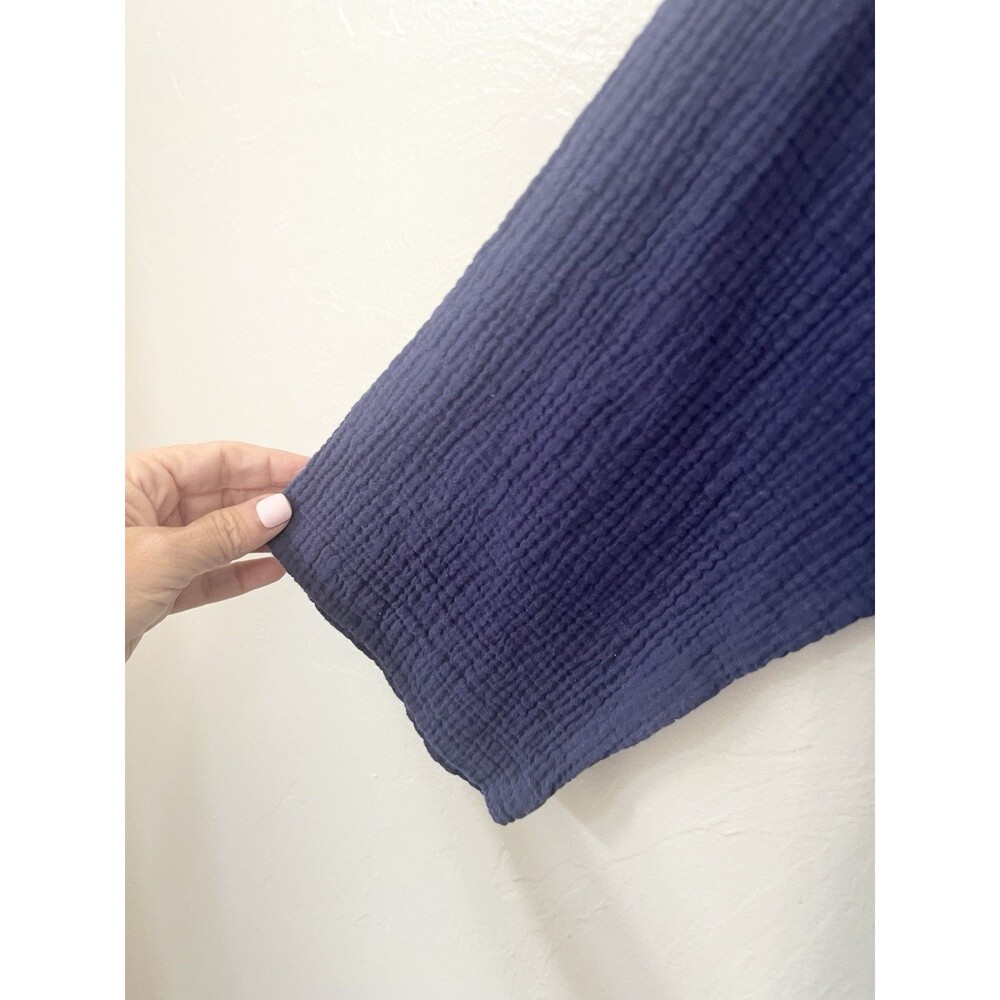 Soft Surroundings Blue 100% Cotton Gauze Beachy Oversized Araza Tunic Top Boxy - Picture 4 of 7
